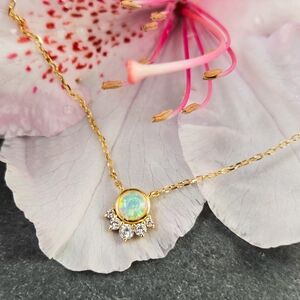 NWT Argento Vivo Sterling Silver Opal and CZ Pendant